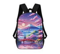 sinyumoney Divertente Drinking Coffee Bear Zaino Stampato 3D Per Ragazzi Borsa Scuola Grande Capacità, Borsa Da Viaggio, Borsa Per Libri, Borsa Da Scuola Per Ragazzi Mochila, Fuji Japanese Beautiful