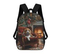 sinyumoney Dog in Christmas Sweater Beagle Waiting for Santa Zaino Scolastico Secondario Casual Da Viaggio Per La Scuola Superiore Per Ragazze Adolescenti Ragazzi Donne Uomini 17inch