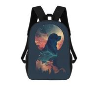 sinyumoney Dog Silhouette Galaxy Zaini Casual Per Bambini, Borse Scolastiche Per Ragazzi E Ragazze, Zaini Per Libri, Zaini 17inch