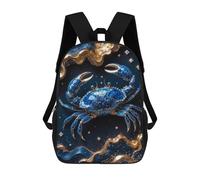 sinyumoney Dolphin Kintsugi Art Zaino scolastico per adolescenti, stampa 3D, regolabile, con tasche alla moda, per bambini, ragazzi, ragazze, studenti e adolescenti, Granchio Kintsugi Arte, 17"
