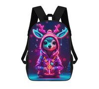 sinyumoney Dolphin Ocean Glide - Zaino scolastico per bambini, alla moda, casual, con stampa 3D, per ragazzi, grande zaino, Cute Fawn Cool, 17"