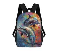 sinyumoney Dolphins Painting Zaino Scolastico Stampato in 3D, Borse Scolastiche Per Ragazzi E Ragazze, Zaino Per Laptop Per Bambini/studenti/adulti 17inch