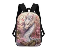 sinyumoney Dragon Amidst Cherry Blossoms Zaino Scolastico Alla Moda Per Studenti, Adatto A Ragazzi E Ragazze, Ideale Per Viaggi All'aperto E Attività Ricreative. 17inch