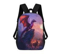 sinyumoney Dragon And Wolf Zaino Scolastico Per Bambini, Zaino Casual Da Viaggio Per Ragazzi E Ragazze, Zaino Da Giorno Di Grande Capacità 17inch