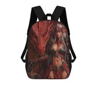 sinyumoney Dragon Armor Fantasy Artwork-4 Zaino Scolastico Zaino Per Bambini Borsa Scolastica Di Grande Capacità Zaino Per Bambini Per La Scuola Zaino 3D Borsa Per Libri Regali Per Bambini 17inch