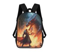 sinyumoney Dragon Confrontation A Hero's Stand Zaini Per Bambini Zaino Scolastico Borsa Scolastica Stampata in 3D Borsa Scolastica Per Ragazzi Studenti Delle Scuole Elementari E Medie 17inch