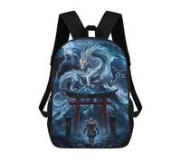 sinyumoney Dragon Fighting Fantasy Zaino Scolastico Alla Moda Per Studenti, Adatto A Ragazzi E Ragazze, Ideale Per Viaggi All'aperto E Attività Ricreative. 17inch