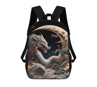 sinyumoney Dragon Moon Fantasy -9 Zaini Casual Per Bambini, Borse Scolastiche Per Ragazzi E Ragazze, Zaini Per Libri, Zaini 17inch