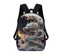 sinyumoney Dragon Moon Fantasy Art -1 Zaino Scolastico Per Bambini, Borsa Scolastica Stampata in 3D Per Ragazzi, Studenti Delle Scuole Elementari E Medie 17inch