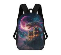 sinyumoney Dragon Moon Palace Zaini Per Bambini Zaino Scolastico Borsa Scolastica Stampata in 3D Borsa Scolastica Per Ragazzi Studenti Delle Scuole Elementari E Medie 17inch