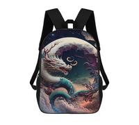 sinyumoney Dragon Moon Sky Art Zaino Per Ragazzi, Studenti Adolescenti, Zainetti Per Ragazze, Borse Per Bambini, Scuola Elementare, Scuola Media, Borsa Per Libri 17inch