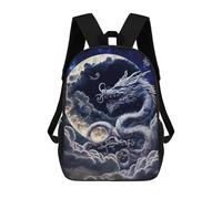 sinyumoney Dragon Moon Sky Art Zaino Scolastico Zaino Per Bambini Borsa Scolastica Di Grande Capacità Zaino Per Bambini Per La Scuola Zaino 3D Borsa Per Libri Regali Per Bambini 17inch