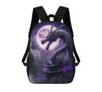 sinyumoney Dragon Moonlit Palace Zaino Scolastico Zaino Per Bambini Borsa Scolastica Di Grande Capacità Zaino Per Bambini Per La Scuola Zaino 3D Borsa Per Libri Regali Per Bambini 17inch
