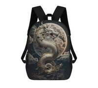 sinyumoney Dragon Moonlit Sky -11 Zaini Stampati in 3D Per Bambini, Zaini Scolastici, Borse Scolastiche, Zaini Alla Moda Per Ragazzi, Studenti Delle Scuole Elementari E Medie 17inch