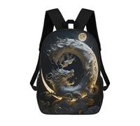 sinyumoney Dragon Moonlit Sky -15 Zaini Scolastici Stampati in 3D Zaini Scolastici Alla Moda Per Bambini Zaini Per Ragazzi Per Studenti Delle Scuole Medie 17inch