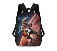 sinyumoney Dragon On The Cliff Edge Zaino scolastico stampato 3D per ragazzi e ragazze, zaino per computer portatile per bambini/studenti/adulti, Rocking Tyrannosaurus, 17"