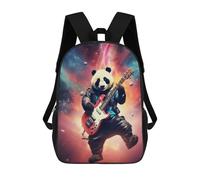 sinyumoney Dragon On The Cliff Edge Zaino scolastico stampato 3D per ragazzi e ragazze, zaino per computer portatile per bambini/studenti/adulti, Panda In 60s Rock Album, 17"