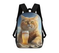 sinyumoney Dragon Sunset Zaino Stampato 3D Per Bambini, Borsa Da Scuola Grande Capacità, Borsa Da Viaggio, Borsa Per Libri, Zaino Scuola Per Bambini, Birra Drinking Cat, 17"