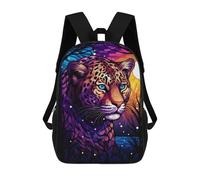 sinyumoney Dragon Sunset Zaino Stampato 3D Per Bambini, Borsa Da Scuola Grande Capacità, Borsa Da Viaggio, Borsa Per Libri, Zaino Scuola Per Bambini, Leopard Stained Glass, 17"