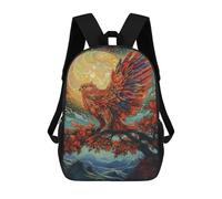 sinyumoney Dragon Sunset Zaino Stampato 3D Per Bambini, Borsa Da Scuola Grande Capacità, Borsa Da Viaggio, Borsa Per Libri, Zaino Scuola Per Bambini, Owl and Sunset, 17"
