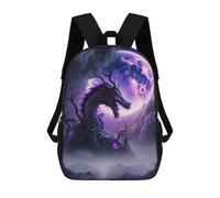 sinyumoney Dragon Under The Moonlit Sky Zaini Casual Per Bambini, Borse Scolastiche Per Ragazzi E Ragazze, Zaini Per Libri, Zaini 17inch