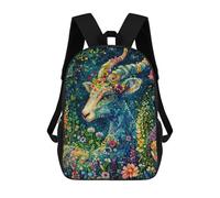 sinyumoney Dragon Wave Japan - Zaino per bambini, alla moda, divertente e divertente, per ragazzi e ragazzi, con stampa 3D, borse da scuola per ragazzi, Cervo natura animale, 17"