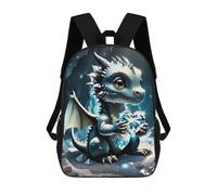sinyumoney Dragon Wave Japan Zaino Stampato 3D Per Bambini, Borsa Da Scuola Grande Capacità, Borsa Da Viaggio, Borsa Per Libri, Zaino Scuola Per Bambini, Drago bambino, 17"