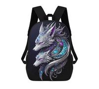 sinyumoney Dual Spirit Foxes Zaino Scolastico Secondario Casual Da Viaggio Borse Per La Scuola Superiore Per Campeggio Avventure All'aperto E Viaggi Quotidiani 17inch