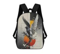 sinyumoney Dual-Toned Bird with Abstract Background Zaino Per Bambini Stampato in 3D, Zaino Scolastico Ad Alta Capacità, Zaino Da Viaggio, Borse Per Libri, Zaino Per Bambini 17inch