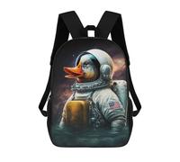 sinyumoney Duck Astronaut in Space Zaini Stampati in 3D Per Bambini, Zaini Scolastici, Zaini Casual Da Esterno, Zaini Casual Alla Moda Per Bambini, Borse Da Viaggio Carine 17inch