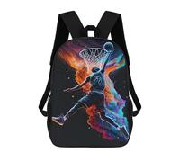 sinyumoney Dynamic Basketball Dunk Artwork Zaino, Zaino Per Bambini, Borsa Scolastica Per Studenti, Zaino Per Libri, Borsa Scolastica Stampata in 3D Per Ragazzi E Ragazze 17inch