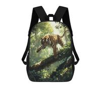 sinyumoney Dynamic Tiger in Jungle Zaino Scolastico Stampato in 3D, Borse Scolastiche Per Ragazzi E Ragazze, Zaino Per Laptop Per Bambini/studenti/adulti 17inch
