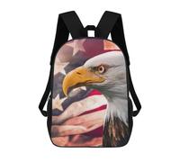 sinyumoney Eagle American Flag Background Zaino Scolastico, Zaino Per Libri, Zaini Per Bambini Stampati in 3D, Zaini Per Bambini, Zaini Scolastici Per Bambini, Zaini Da Viaggio 17inch