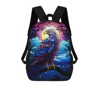 sinyumoney Eagle Colorful Staind Gl Zaino Per Bambini Stampato in 3D Zaino Scolastico Per Bambini Ad Alta Capacità Zaini Da Viaggio Borse Per Libri Zaino Scolastico Per Bambini 17inch