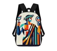 sinyumoney Eagle Forest - Zaino scolastico per adolescenti, con stampa 3D, regolabile, con tasche alla moda, per bambini, ragazzi, ragazze, studenti e adolescenti, Apollo God Of Oracles, 17"