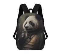 sinyumoney Eagle Forest - Zaino scolastico per adolescenti, con stampa 3D, regolabile, con tasche alla moda, per bambini, ragazzi, ragazze, studenti e adolescenti, Wisdom Of The Panda, 17"