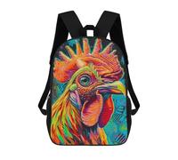 sinyumoney Eagle in Flight Painting Zaino Bambino Ragazza 3D, Borsa Scuola, Zaino Per Bambini Bambini, Zaino Casuale, Borsa Per Libri Alla Moda, Colorful Rooster Ritratto, 17"