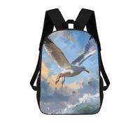 sinyumoney Eagle in Flight Painting Zaino Bambino Ragazza 3D, Borsa Scuola, Zaino Per Bambini Bambini, Zaino Casuale, Borsa Per Libri Alla Moda, Seagull Soaring Over Ocean Waves, 17"