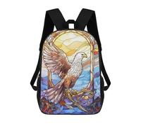sinyumoney Eagle Stained Glass Zaino Per Bambini Zaino Divertente E Alla Moda Borsa Per Libri Per Ragazzi E Adolescenti Borse Scolastiche Stampate in 3D Per Ragazzi 17inch