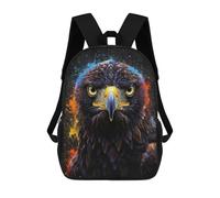 sinyumoney Eagle with Colorful Splashes Zaino Scolastico Per Bambini, Borsa Scolastica Stampata in 3D Per Ragazzi, Studenti Delle Scuole Elementari E Medie 17inch
