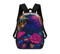 sinyumoney Eagle with Flowers Artwork Zaini Per Bambini Zaino Scolastico Borsa Scolastica Stampata in 3D Borsa Scolastica Per Ragazzi Studenti Delle Scuole Elementari E Medie 17inch