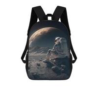 sinyumoney Earth View with Astronaut Zaino Scolastico Stampato in 3D Per Bambini, Zaino Scolastico Casual Alla Moda Per Bambini Studenti 17inch