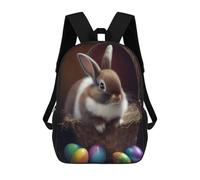 sinyumoney Easter Bunny Basket Zaini Scolastici Per Bambini Stampati in 3D, Zaini Casual Per La Scuola, Zaini Da Viaggio Ad Alta Capacità Per Bambini 17inch