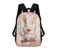 sinyumoney Easter Bunny On A Swing Zaini, Zaino Per Bambini, Borsa Scolastica Per Studenti, Zaini Da Viaggio Stampati in 3D, Zaino Accessorio Moda, Zaini Impermeabili Per Bambini 17inch