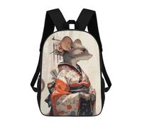 sinyumoney Edo Geisha Mouse Stampa Zaino Per Bambini, Borsa Scolastica Per Adulti E Bambini, Zaino Da Viaggio Per Tutti I Giorni 17inch