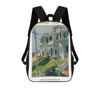 sinyumoney Edward Hopper House Painting Zaino Scolastico Alla Moda Per Studenti, Adatto A Ragazzi E Ragazze, Ideale Per Viaggi All'aperto E Attività Ricreative. 17inch