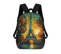 sinyumoney Eiffel Tower Abstract 1 Zaino Scolastico Stampato in 3D Zaino Scolastico Per Bambini Zaini Scolastici Zaini Da Viaggio Borsa Casual Alla Moda Per Bambini Studenti Scolastici 17inch