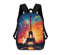 sinyumoney Eiffel Tower Painting Zaino Scolastico Per Bambini, Stampato in 3D, Borsa Scolastica Alla Moda, Borsa Scolastica Casual Per Ragazzi, Studenti Delle Scuole Elementari E Medie 17inch