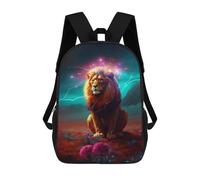 sinyumoney Electric Lion in Fantasy Land Zaino Scolastico Per Bambini Stampato in 3D Per Bambini, Zaini Da Viaggio, Borse Per Libri Per Ragazzi, Studenti Delle Scuole Elementari 17inch