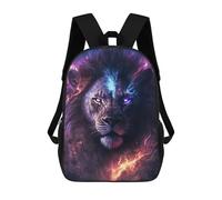 sinyumoney Electric Lion Portrait Zaino, Zaino Per Bambini, Borsa Scolastica Per Studenti, Zaino Per Libri, Borsa Scolastica Stampata in 3D Per Ragazzi E Ragazze 17inch